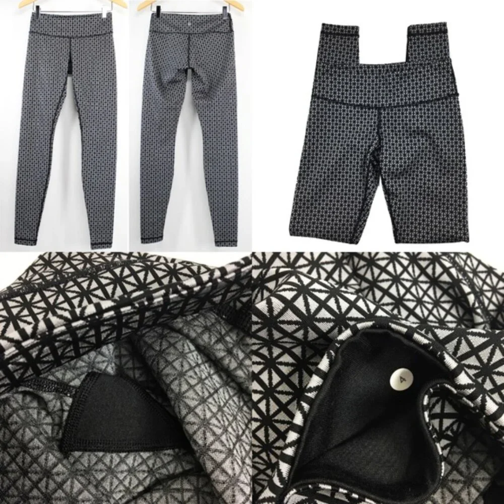 Lululemon Wunder Under Tri Geo Silver Spoon I Size 4 - Picture 8 of 8